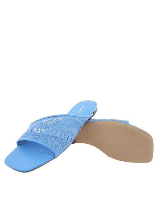 Ferragamo Blue Ferragamo Nyna Mesh Slide Sandals, Size 7 C