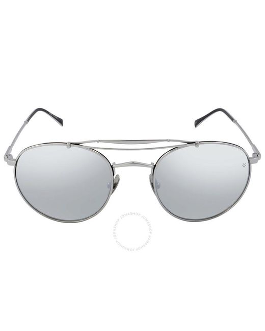 John Varvatos Gray Round Sunglasses V547 Sil 52 for men