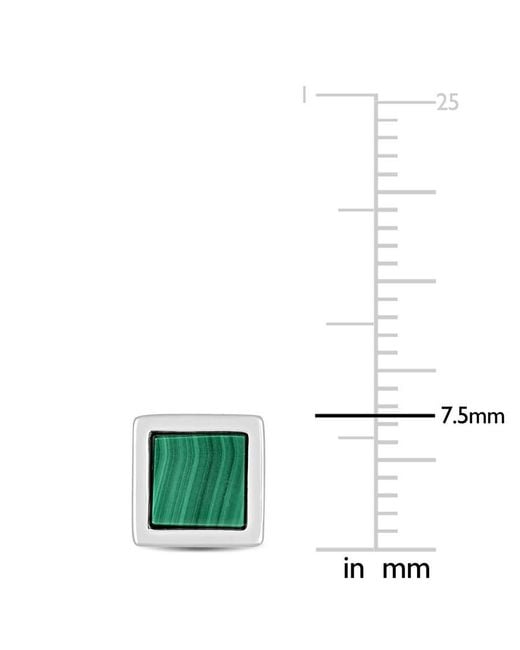 Amour Green 1 Ct Tgw Malachite Square Stud Earrings for men