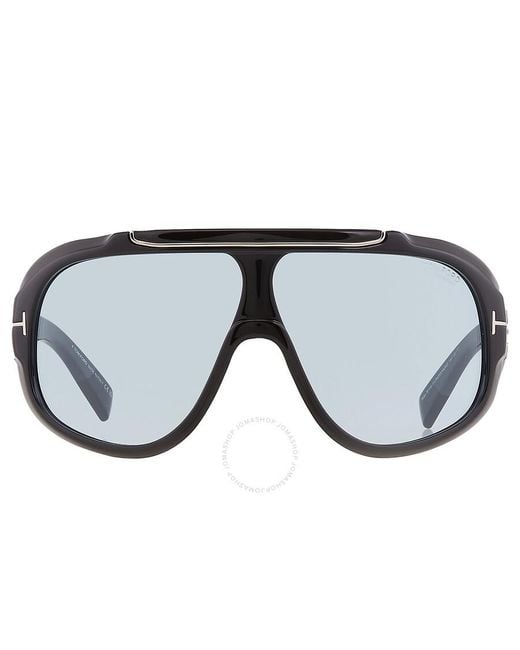 Tom Ford Black Rellen Blue Mask Sunglasses Ft1093 01v 71