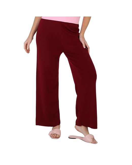 KENZO Ladies Bordeaux Tiger Tail K Flared Trousers