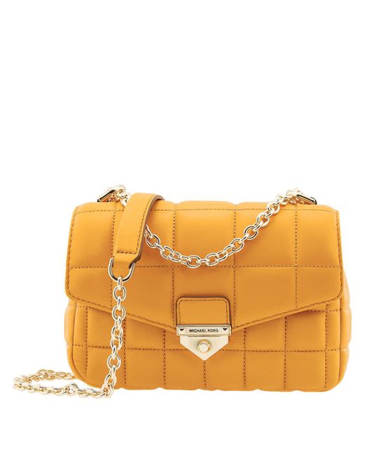 Michael Kors Yellow Marigold Soho Small Quilted Leather Shoulder Bag
