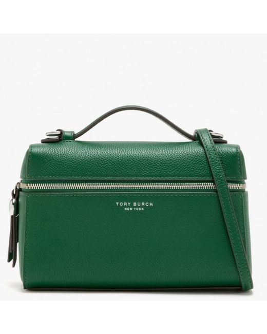 Tory Burch Green Slim Romy Leather Top Handle Bag