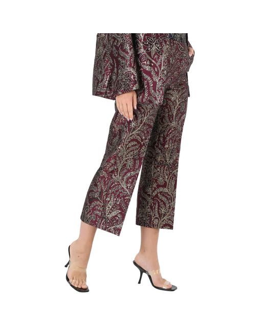 Max Mara Brown Gaeta Brocade Jacquard Pants