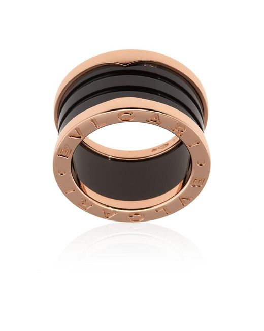 BVLGARI Multicolor B.Zero1 4-Band 18 Kt Rose And Ceramic Ring, Brand (Us Size 6)