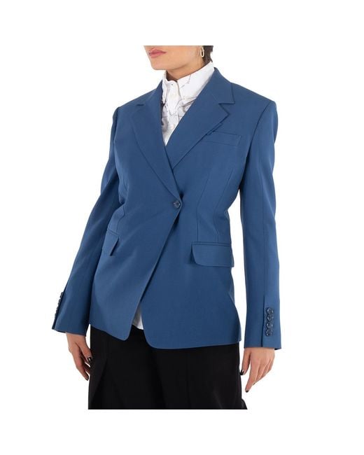 Burberry Blue Claudete Tailored Blazer Jacket, Brand Size 2 (Us