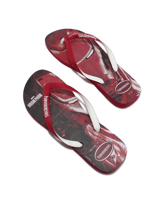 Havaianas Pink Top Marvel Iron Flip Flops, Brand Size 41/42 Us for men