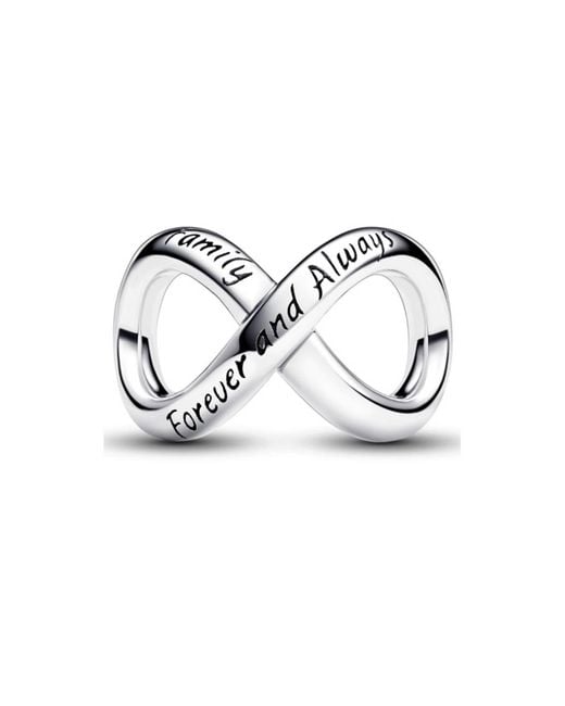 Pandora Metallic Sterling Forever & Always Infinity Charm