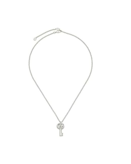 Gucci Metallic Marmont Sterling Key Charm Necklace