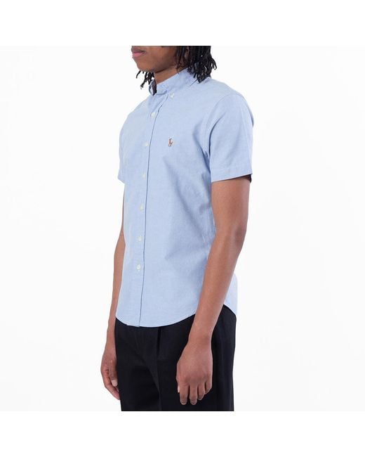 Polo Ralph Lauren Blue Custom Fit Oxford Shirt for men