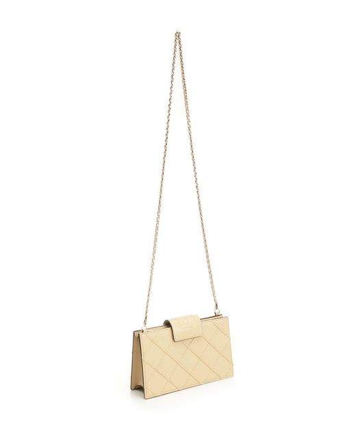 Tory Burch Natural Fleming Chain Wallet