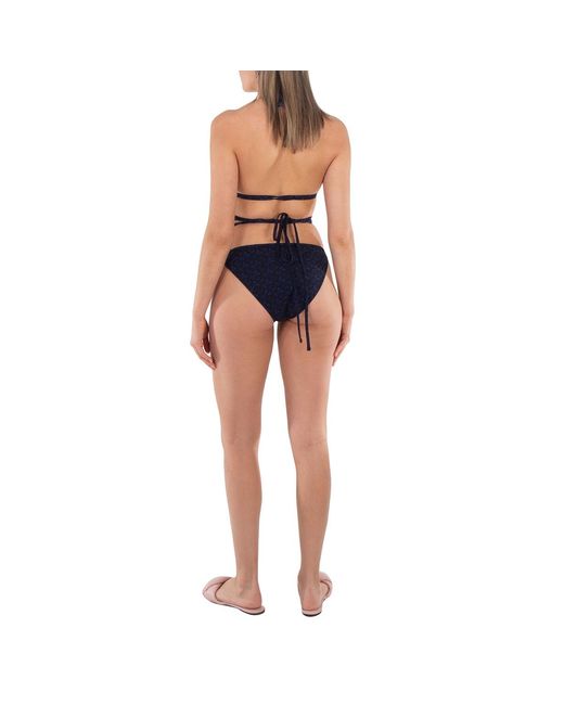 Burberry Blue Monogram Print Triangle Bikini