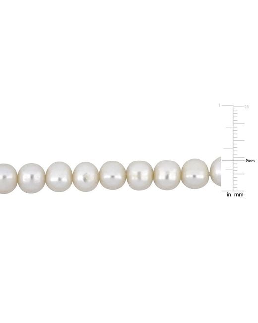 Amour Metallic 9-9.5Mm Off-Round Freshwater Cultured Pearl Necklace With Large Sterling Lobster Clasp for men