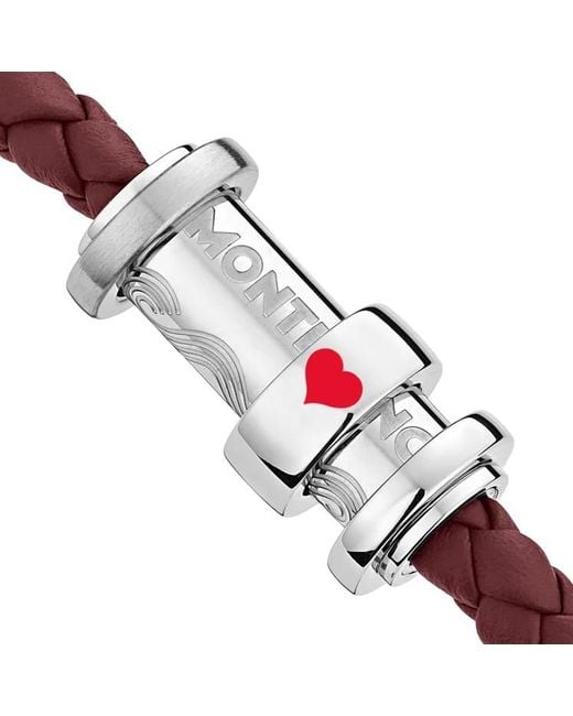 Montblanc Red Meisterstuck Ace Of Hearts Woven Bracelet for men