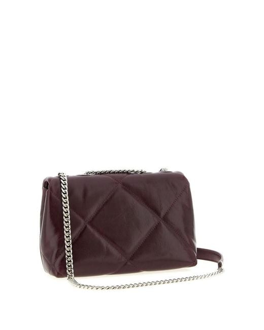 Tory Burch Purple Small Kira Burgundy Leather Crossbody Bag