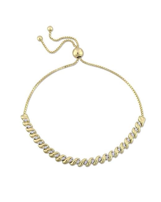 Amour Metallic 1/4 Ct Tw Diamond Bolo Bracelet for men