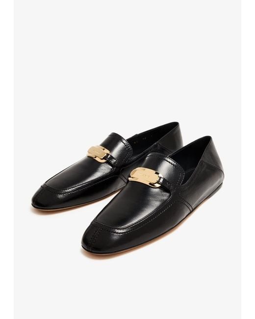 Ferragamo Black Elaine New Vara Buckle Leather Loafers, Size 9