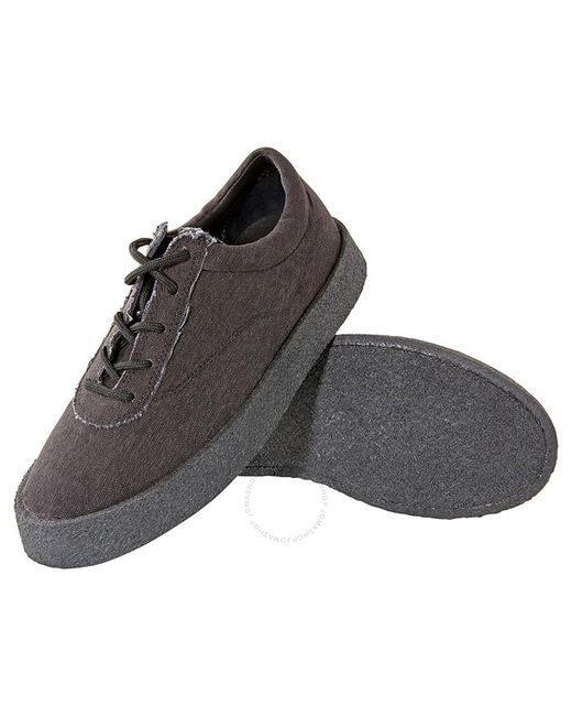 Yeezy Brown Ladies Graphite Crepe Sneaker Washed Canvas, Brand Size 35 Us