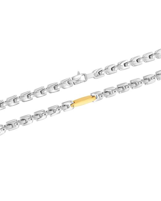 Robert Alton Metallic Stainless Steel With Finish Tag Link Chain for men