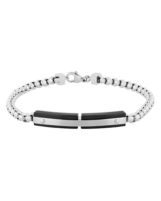 Robert Alton White Rivet Stainless Steel Id Bracelet for men