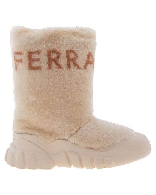 Ferragamo Natural Delphi Shearling Ski Boots for men
