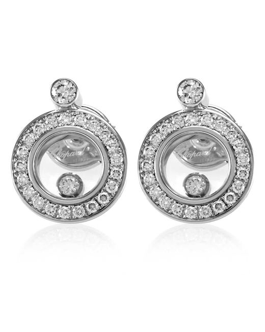 Chopard White Gold and Diamond Happy Diamonds Icons Earrings | Harrods AE