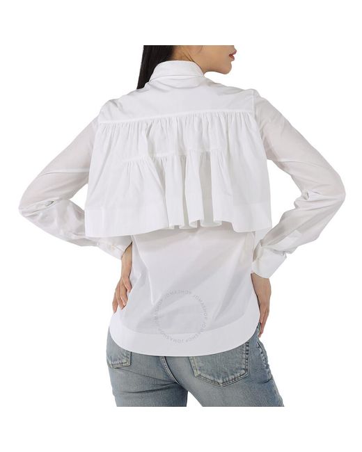 Alaïa Gray Blanc Ruffled Back Shirt