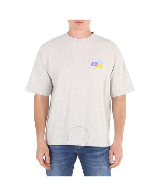 Drole de Monsieur Gray Light Ddm Logo Print Cotton Le T-shirt for men