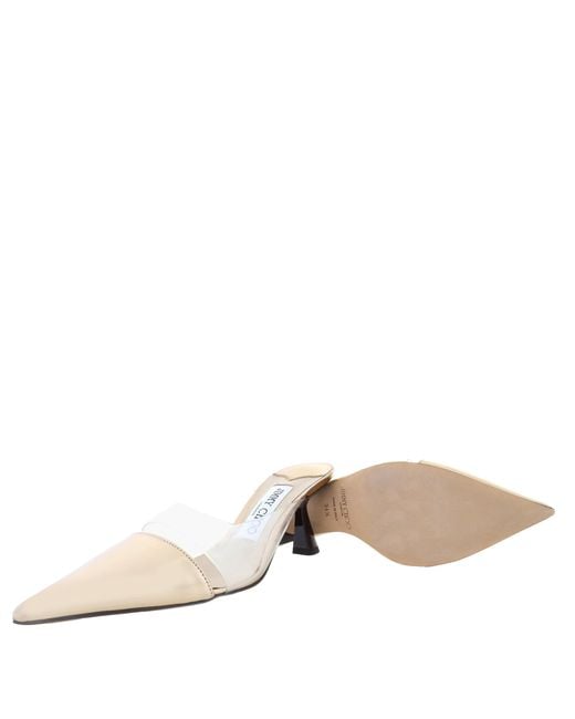 Jimmy Choo Natural Zalea 65 Plexi Pointed-Toe Pumps, Brand Size 34.5 Us Size 4.5