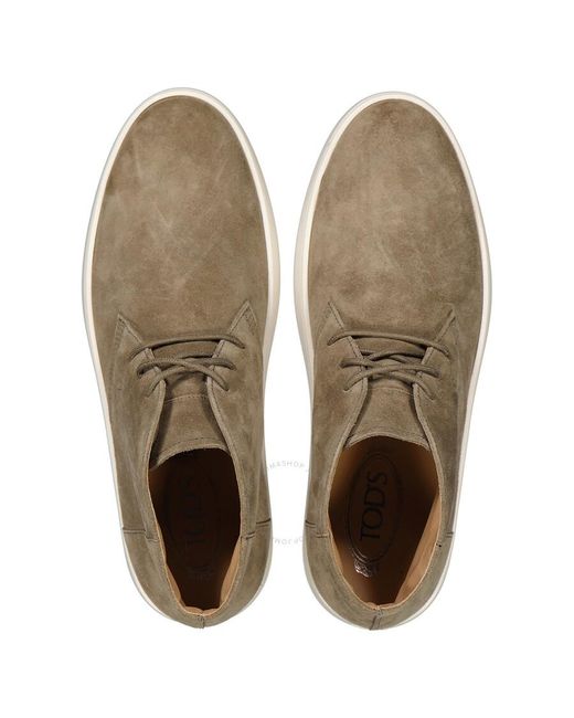 Tod's Brown Peat Suede Desert Boots for men