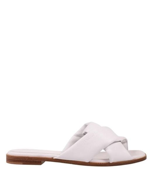 Ferragamo White Ferragamo Knott Strap Slides