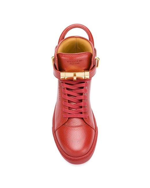Buscemi Deep High-Top Sneakers, Brand Size 39 (Us in Red for Men