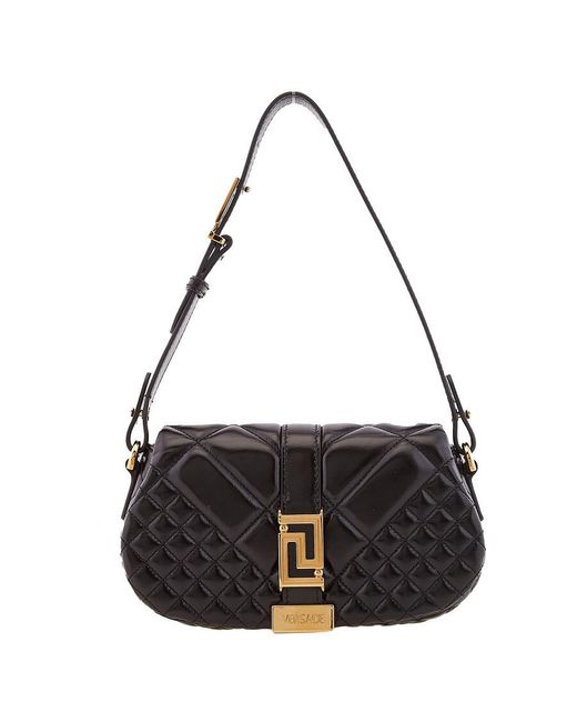 Versace Black Leather Greca Goddess Mini Bag