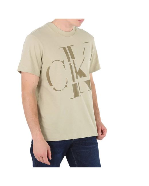 Calvin Klein Natural Scattered Ck Logo Cotton T-shirt for men