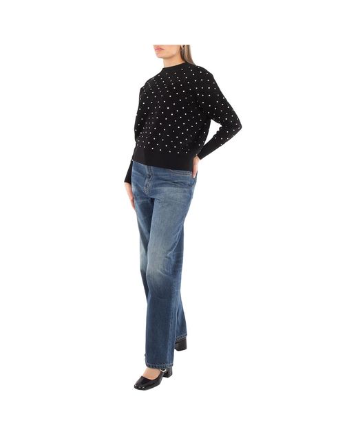 Rabanne Black Paco Crystal-Embellished Wool Sweater