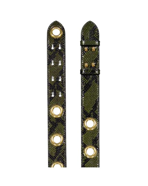 Burberry Green Croco-embossed Leather Bag Strap