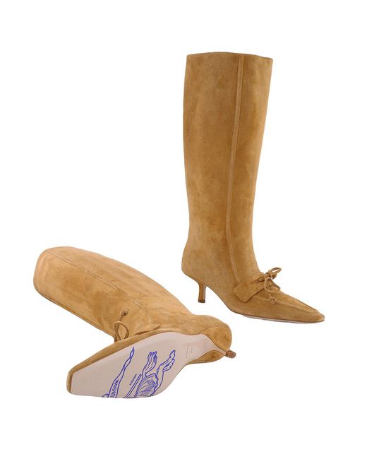 Burberry Brown Knee-High Suede Storm Boots, Brand Size 38.5 (Us