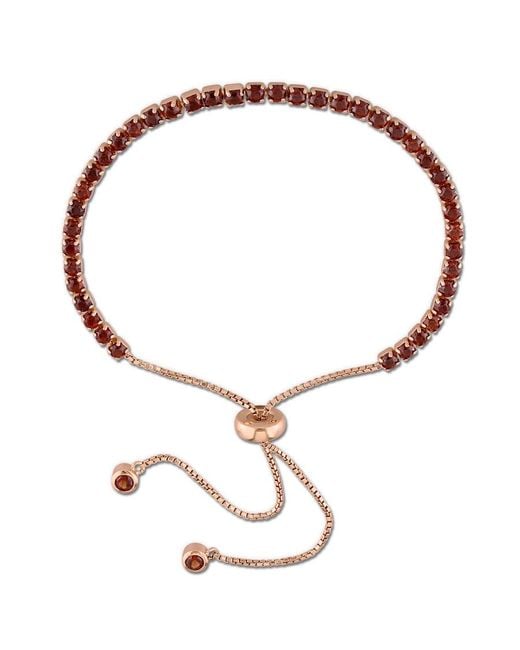 Amour Brown 3 3/4 Ct Tgw Garnet Tassel Bolo Bracelet