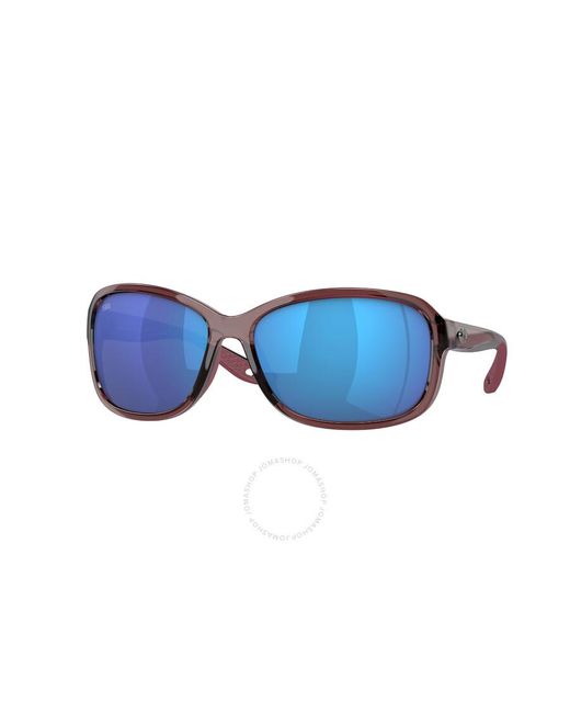 Costa Del Mar Seadrift Blue Mirror Polarized Glass Rectangular Sunglasses 6s9114 911402 60