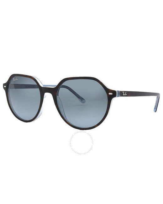 Ray-Ban Brown Thalia Blue Gradient Square Sunglasses Rb2195 13163m 53