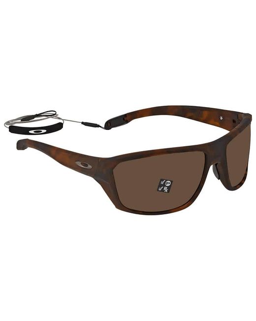 Oakley Brown Split Shot Prizm Tungsten Polarized Rectangular Sunglasses Oo9416 941603 64 for men