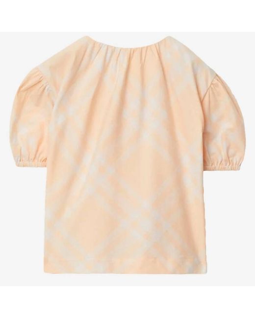 Burberry Natural Toddler Sheryl Check Cotton Blouse