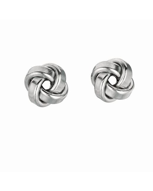 Tresorra Metallic Sterling Small Polished Love Knot Earrings
