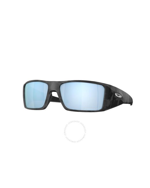Oakley Blue Heliostat Prizm Deep Water Polarized Wrap Sunglasses Oo9231 923105 61 for men