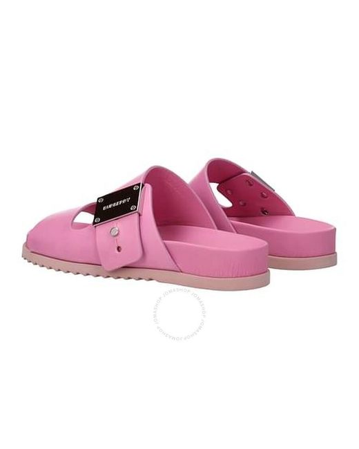 Burberry Pink Primrose Olympia Leather Clogs