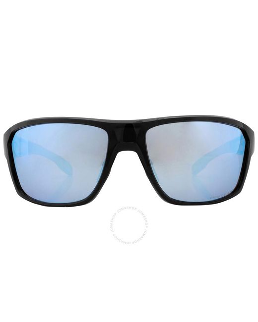 Oakley Blue Split Shot Priizm Deep Water Polarized Wrap Sunglasses Oo9416 941635 64 for men