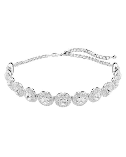 Swarovski Metallic Una Angelic Rhodium Plated Choker Necklace