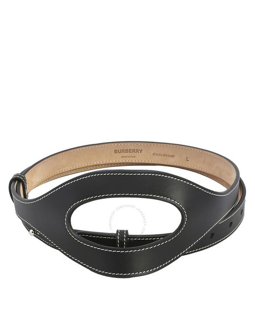 Burberry Black Leather Cut-out Detail Belt
