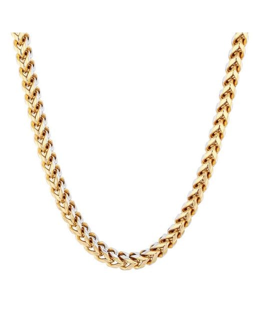 Robert Alton Metallic Finish Stainless Steel Chain And Bracelet Set For for men