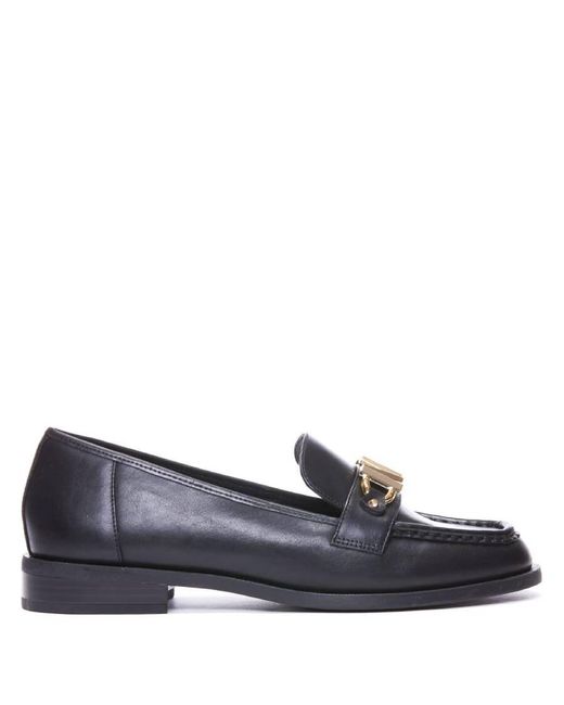 Michael Kors Blue Tiegan Leather Logo Plaque Loafers, Brand Us